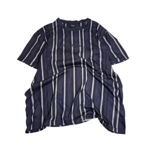 Sunrise Kingdom Los Angeles Striped Tee Mens Large Navy Grey Streetwear Vibe